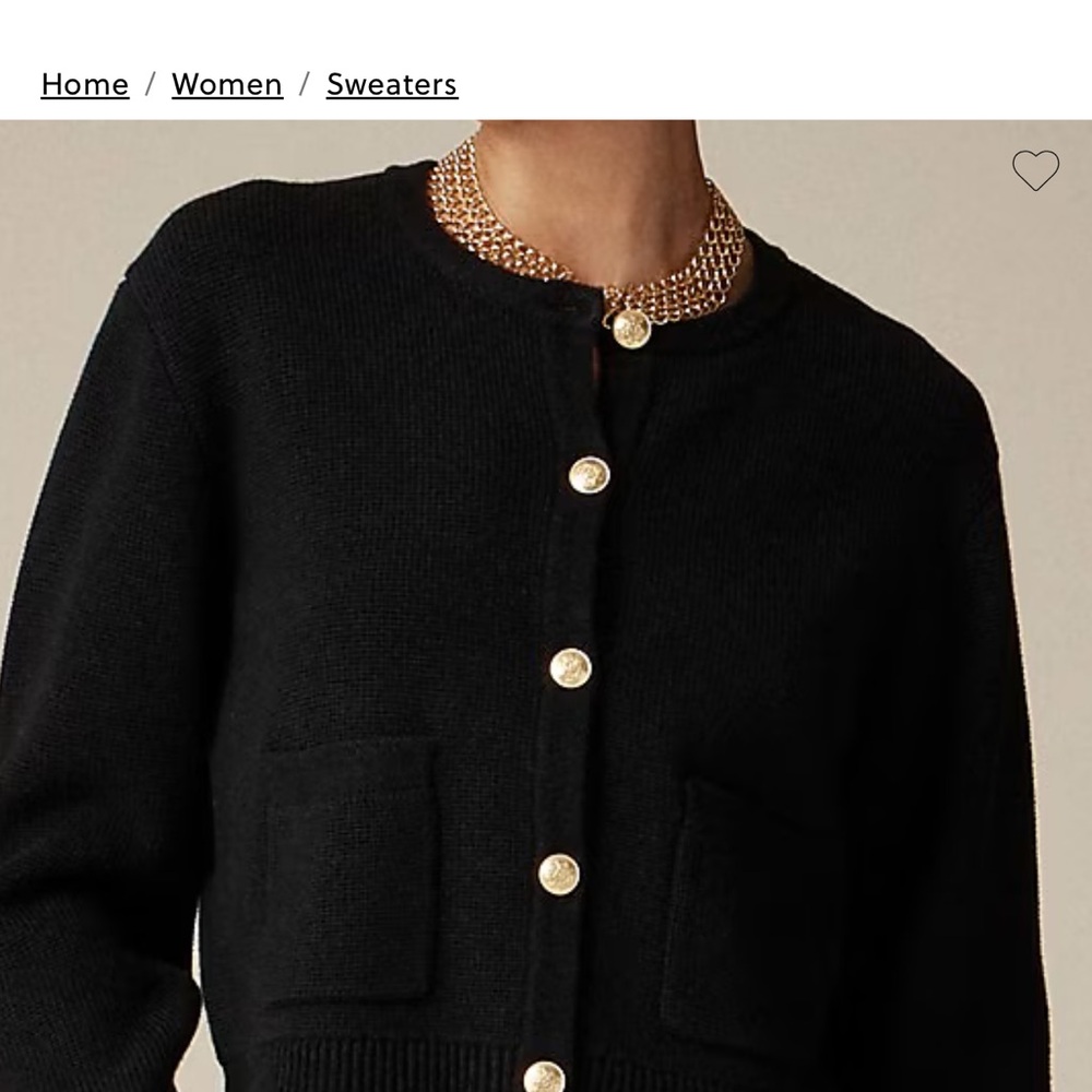 J. Crew Black and Gold Cardigan for Versatile Style